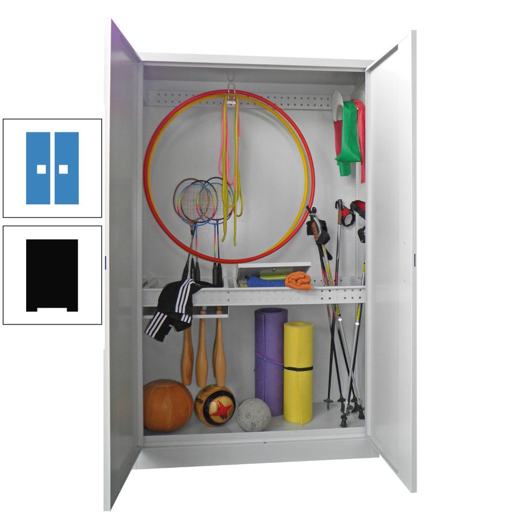 Sportschrank - Vollblechtüren - Variante 1 - 1.950x1.200x500 mm (HxBxT) - anthrazitgrau