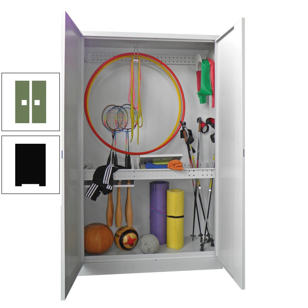 Sportschrank - Vollblechtüren - Variante 1 - 1.950x1.200x500 mm (HxBxT) - anthrazitgrau
