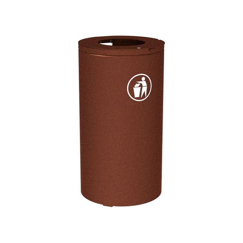 Abfalleimer mit Inneneimer - 80 Liter - 450 x 845 mm (DxH) - mit Verankerungsstäben - Farbe enzianblau