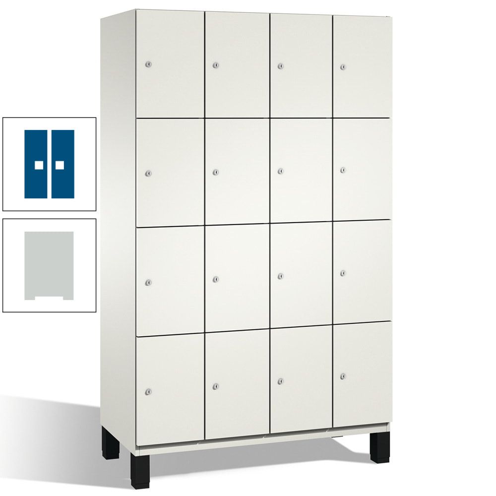 Fächerschrank, Stahlschrank, 16 Fächer, Türöffnungsbegrenzer, mit Füßen, Korpus lichtgrau, Tür anthrazitgrau, 1.980 x 1.200 x 525 mm (HxBxT)