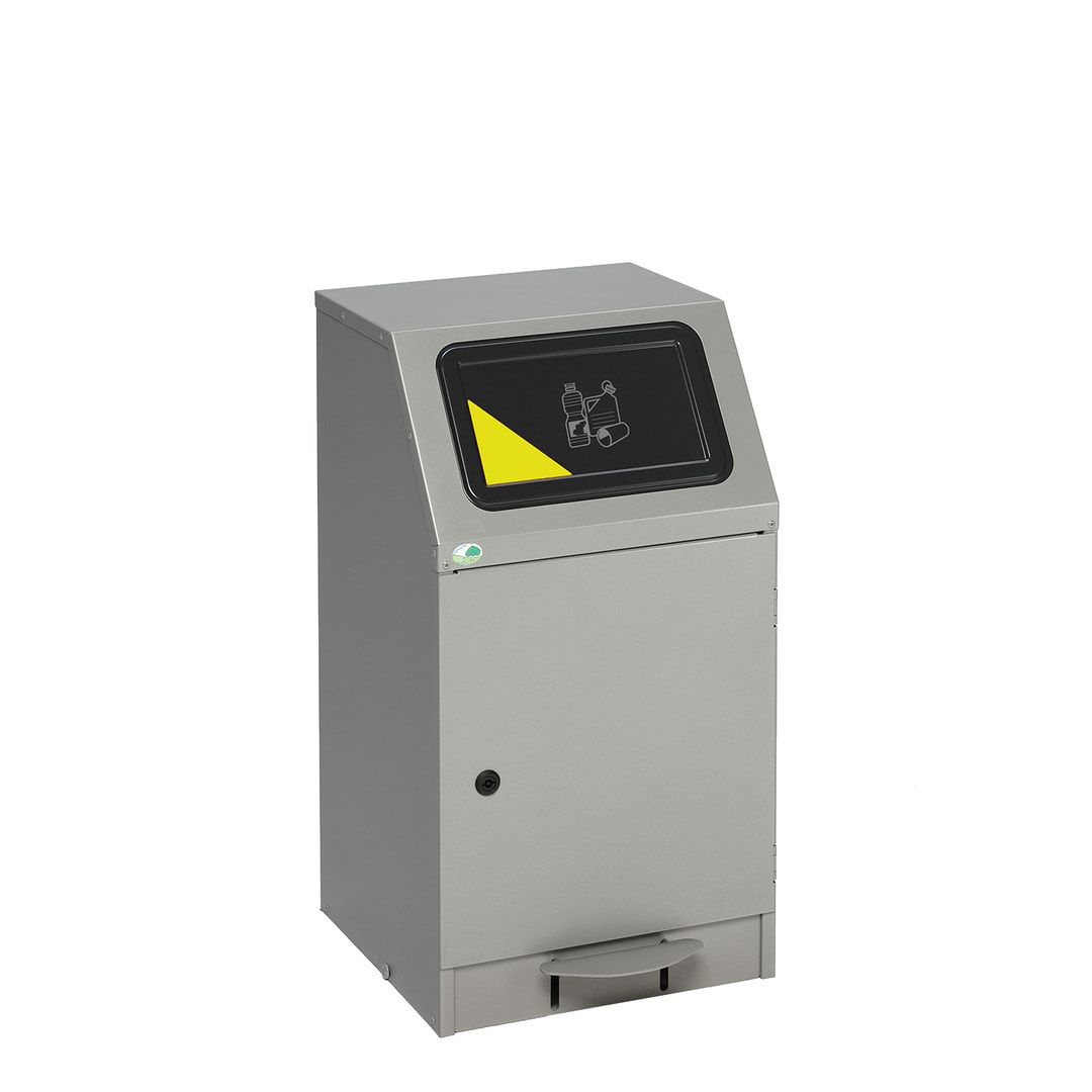 Wertstoffsammelgerät - Volumen 43 l - 760 x 405 x 475 mm (HxBxT) - silber
