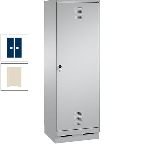 Doppel-Spind, Garderobenschrank, 1 Tür für 2 Abteile a 300 mm, Korpus anthrazitgrau, Türen anthrazitgrau, 1.800 x 600 x 500 mm (HxBxT)