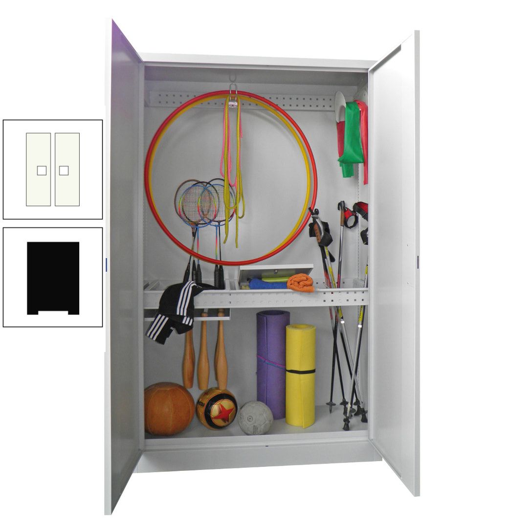 Sportschrank - Vollblechtüren - Variante 1 - 1.950x1.200x500 mm (HxBxT) - anthrazitgrau