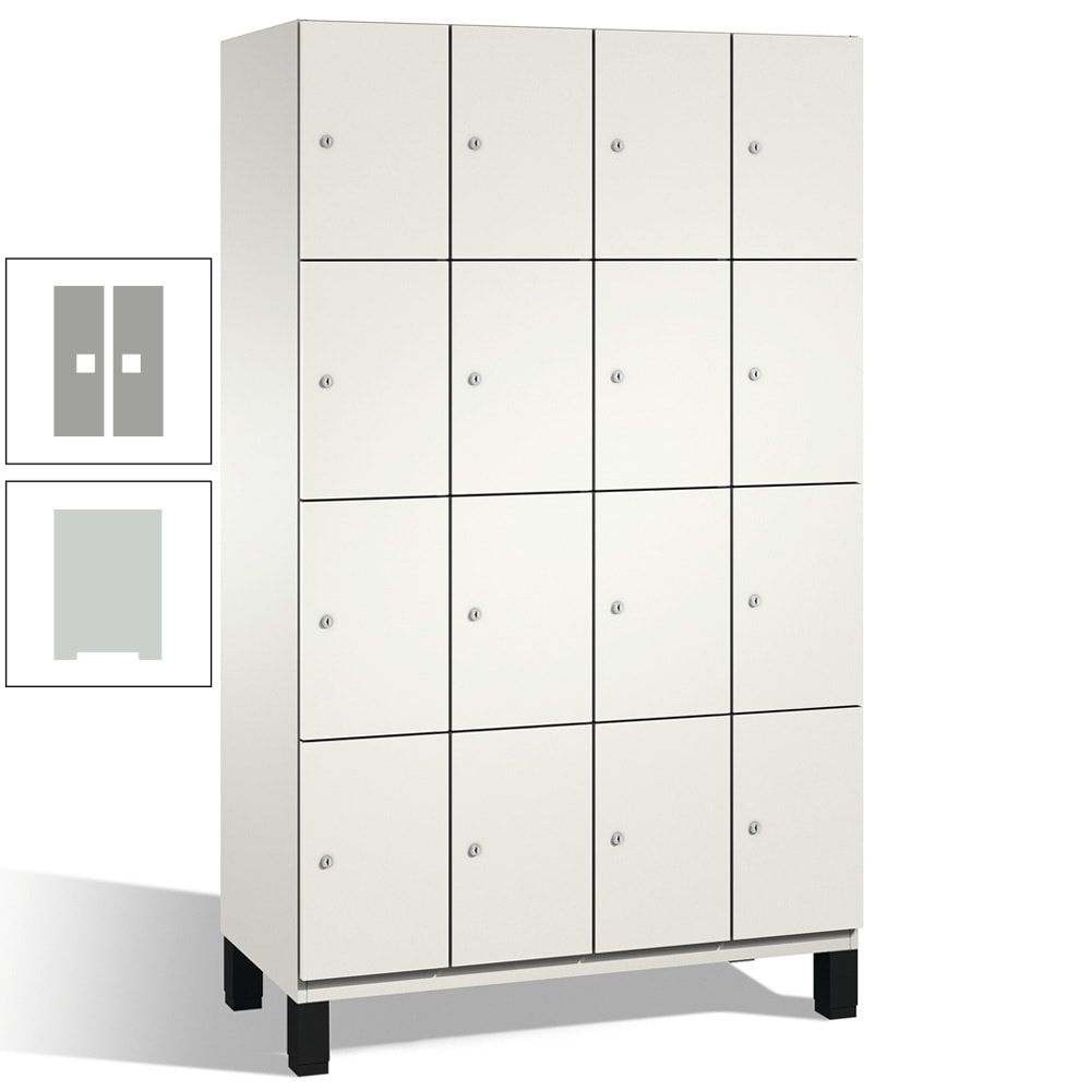 Fächerschrank, Stahlschrank, 16 Fächer, Türöffnungsbegrenzer, mit Füßen, Korpus lichtgrau, Tür anthrazitgrau, 1.980 x 1.200 x 525 mm (HxBxT)