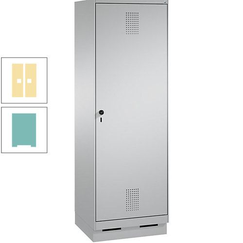 Doppel-Spind, Garderobenschrank, 1 Tür für 2 Abteile a 300 mm, Korpus anthrazitgrau, Türen anthrazitgrau, 1.800 x 600 x 500 mm (HxBxT)