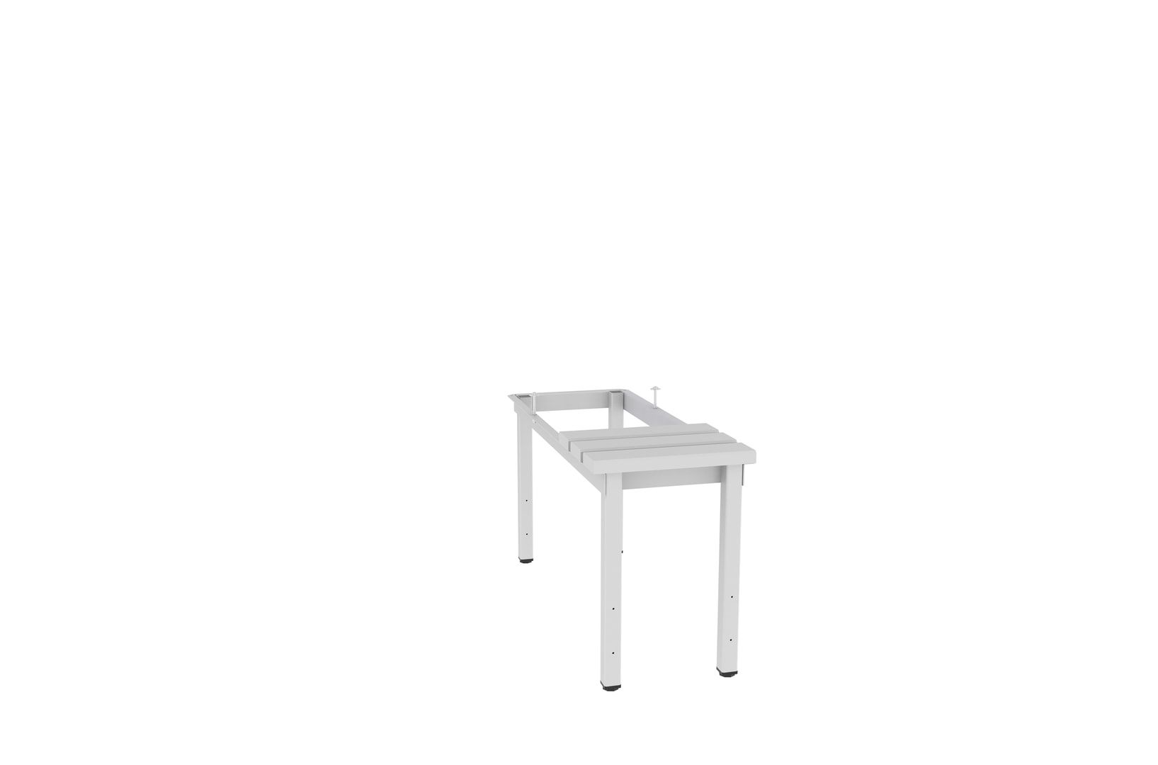 Untergestell mit Sitzbank für Garderobenschrank, 390 x 290 x 745 mm (HxBxT), Gestellfarbe anthrazitgrau, Sitzleisten Plastic-lichtgrau