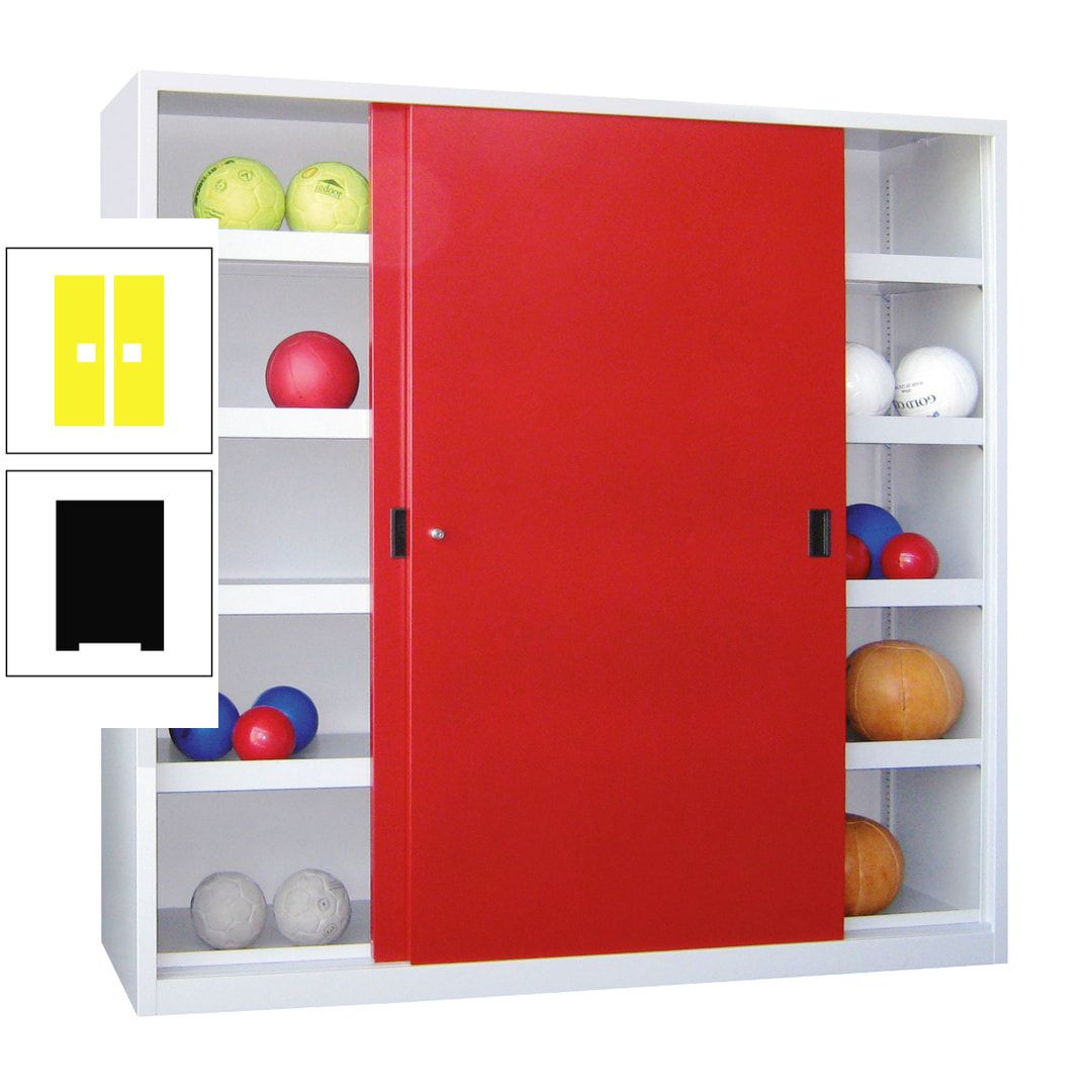 Ballschrank - Schiebetüren - Trennwand - 8 Böden - 1.950x1.500x600 mm (HxBxT) - anthrazitgrau