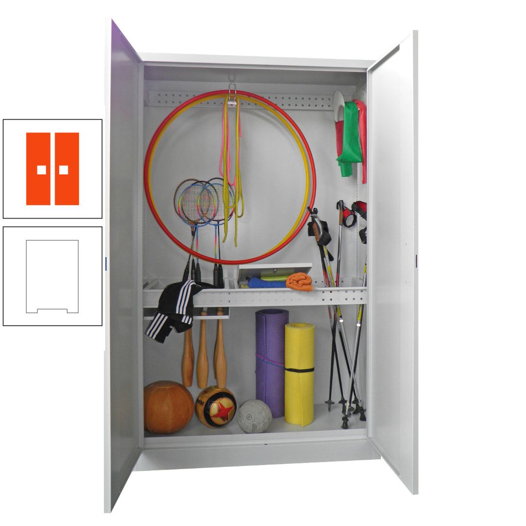Sportschrank - Vollblechtüren - Variante 1 - 1.950x1.200x500 mm (HxBxT) - anthrazitgrau