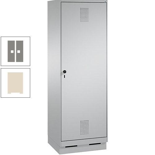 Doppel-Spind, Garderobenschrank, 1 Tür für 2 Abteile a 300 mm, Korpus anthrazitgrau, Türen anthrazitgrau, 1.800 x 600 x 500 mm (HxBxT)