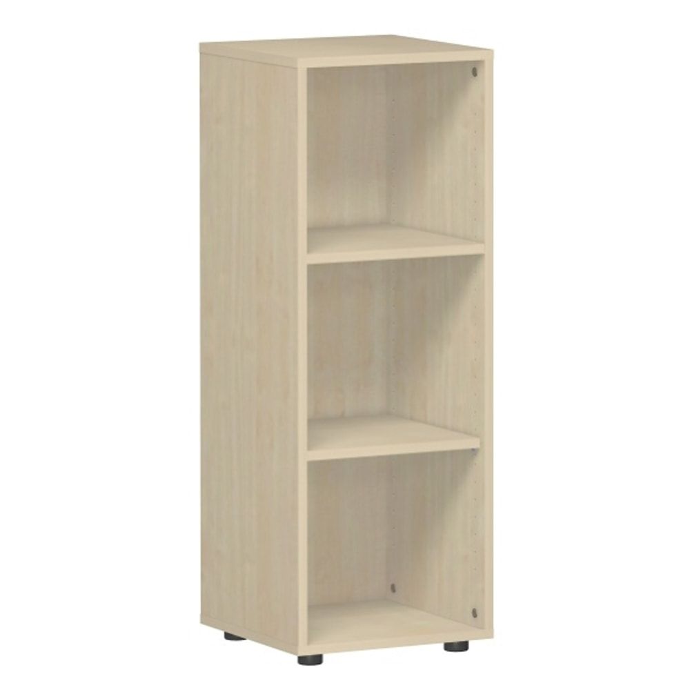 Büroregal, System Flex, höhenjustierbare Standfüße, 3 OH, Dreischichtfeinspanplatte, Melaminharzbeschichtung, 400 x 400 x 1.104 mm (HxBxT), Ahorn