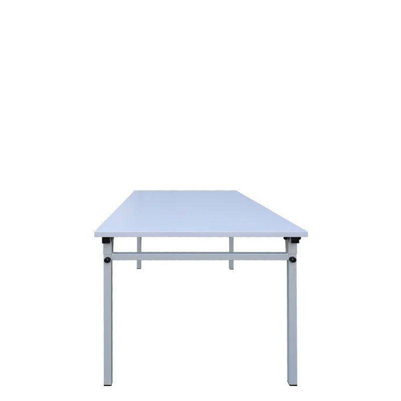 Klapptisch mit 4-Fuß, 750 x 1.200 x 600 mm (HxBxT), Gestell und Platte lichtgrau, melaminbeschichtet, Nivelliergleiter, Sicherheitsarretierung