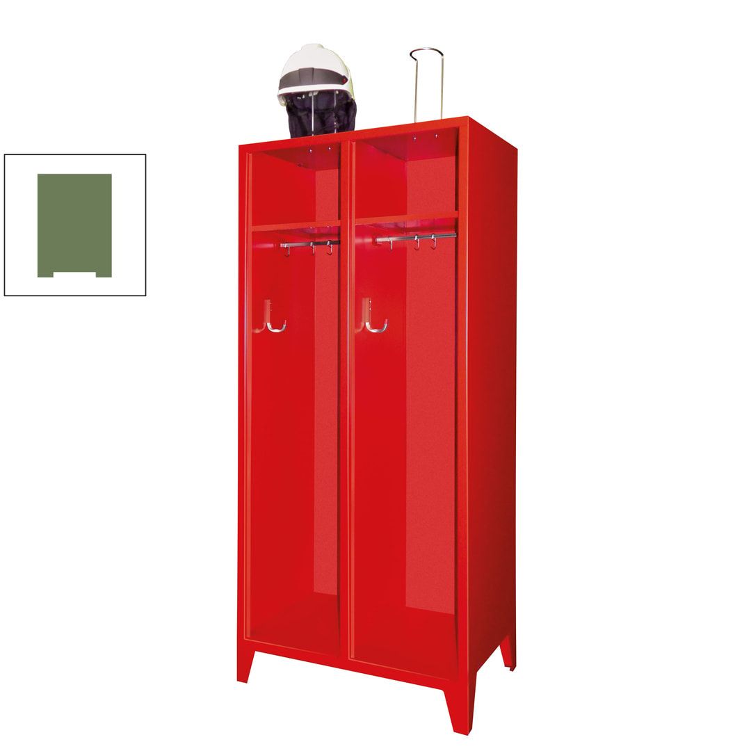 Feuerwehrschrank - 3 Abteile - offenes Ablagefach - 2.100 x 1.230 x 500 mm (HxBxT) - anthrazitgrau