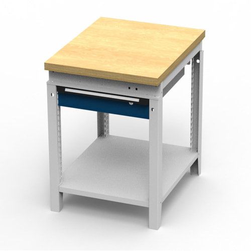 OTTOKIND Werkbank - Arbeitsplatte bündig - 850 x 605 x 750 mm (HxBxT) - Schublade - Ablageboden - lichtgrau
