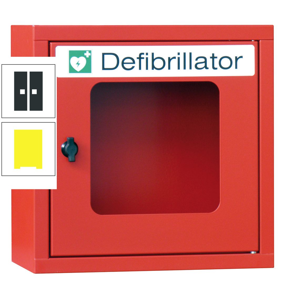 Defibrillatorenschrank - 400 x 400 x 200 mm (HxBxT) - Sichtfenster - anthrazitgrau