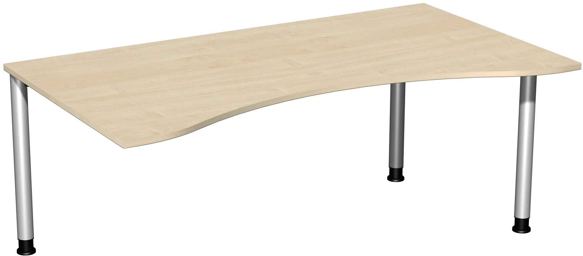 Ergo-Schreibtisch - 4-Fuß Flex - Bürotisch - Höhe 680-800 mm - 1.600 x 1.000 mm (BxT) - Gestell anthrazit - Ahorn