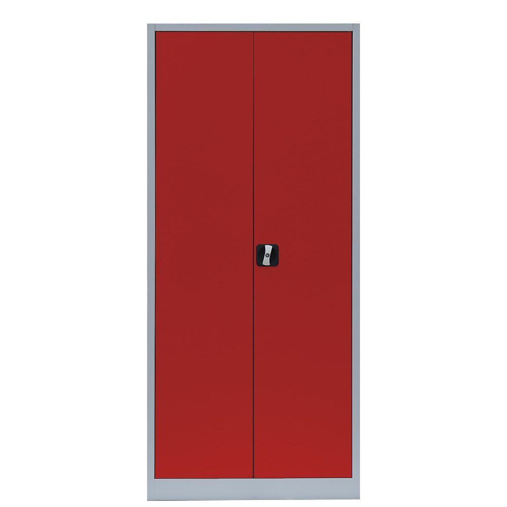 Aktenschrank, Büroschrank, abschließbar, Flügeltüren, 4 Fachböden, 1.800 x 800 x 383 mm (HxBxT), Stahl, Korpus und Türen in enzianblau