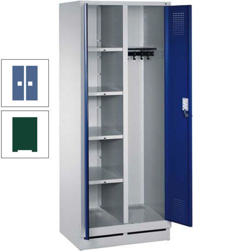 Mehrzweckschrank, Doppeltüren, Füße, 2 Abteile a 300 mm, Korpus anthrazitgrau, Tür anthrazitgrau, 1.800 x 600 x 500 mm (HxBxT)