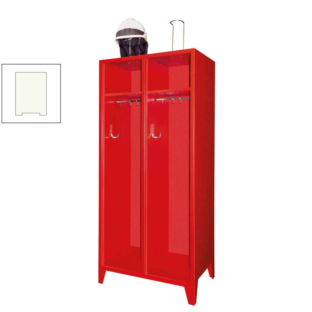 Feuerwehrschrank - 3 Abteile - offenes Ablagefach - 2.100 x 1.230 x 500 mm (HxBxT) - anthrazitgrau