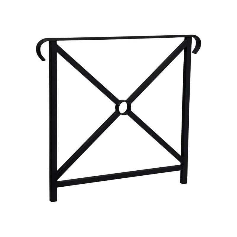 Geländer Kreuz und Kreis - 1.000 x 800 mm - flacher Handlauf - Farbe enzianblau - Außengeländer Systemgeländer