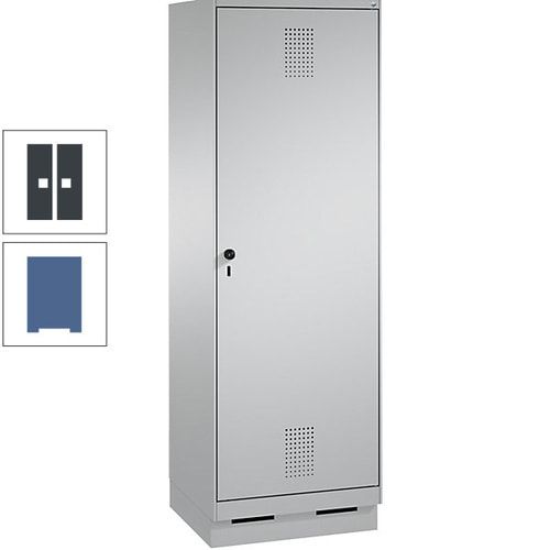 Doppel-Spind, Garderobenschrank, 1 Tür für 2 Abteile a 300 mm, Korpus anthrazitgrau, Türen anthrazitgrau, 1.800 x 600 x 500 mm (HxBxT)