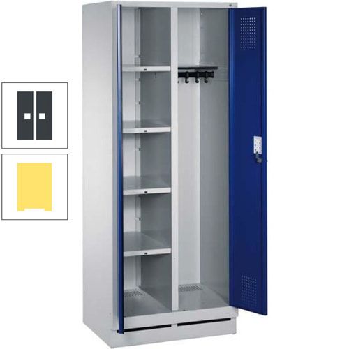 Mehrzweckschrank, Doppeltüren, Füße, 2 Abteile a 300 mm, Korpus anthrazitgrau, Tür anthrazitgrau, 1.800 x 600 x 500 mm (HxBxT)