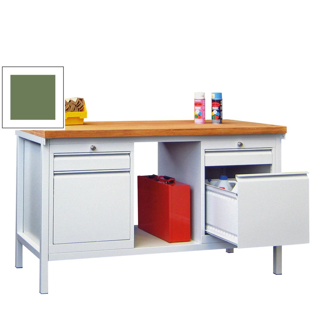 Werkbank mit Schubladenblöcken - 900 x 1.500 x 700 (HxBxT) - anthrazitgrau