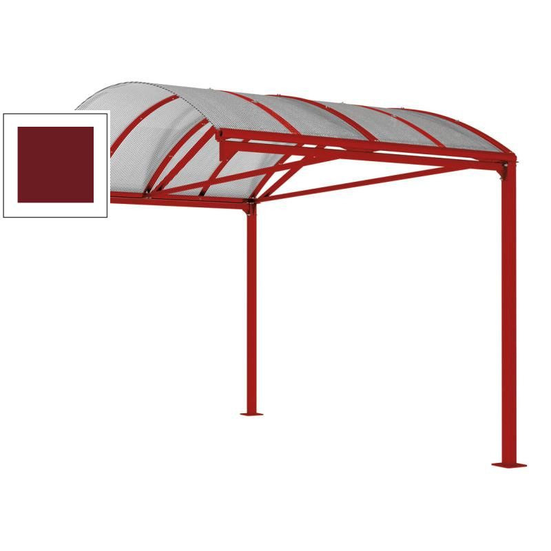 Erweiterung für Fahrradunterstand, Fahrradüberdachung, Unterstand, 5 Zweiräder, Regenrinne, 3.010 x 2.500 x 4.160 mm (HxBxT), Farbe enzianblau