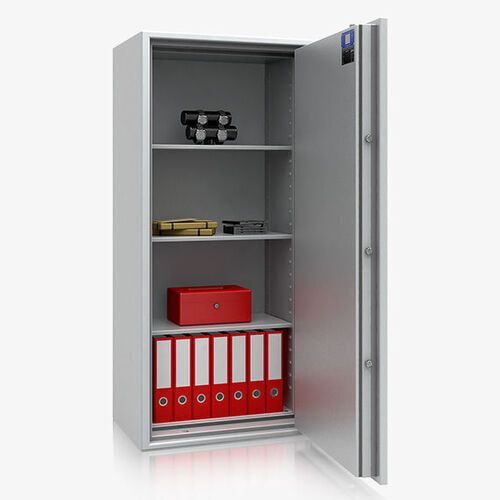 Dokumentensafe, Aktentresor, Geldschrank, Möbeltresor, VdS B S2, 60 Min feuerfest, Tür 1-flügelig, 1.137 x 704 x 471 mm (HxBxT), Farbe lichtgrau