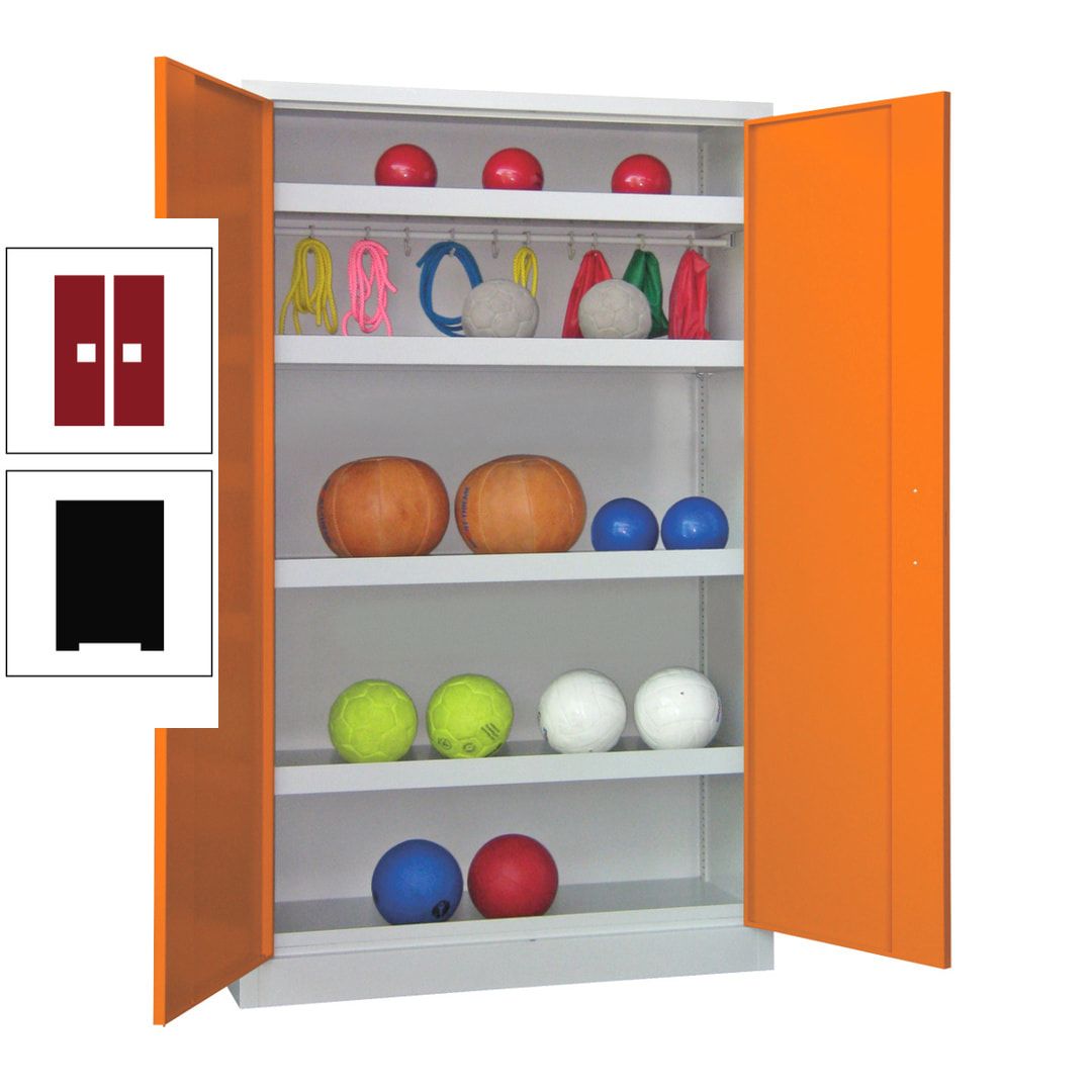 Ballschrank - Vollblechtüren - 4 Böden - 1 Hakenleiste - 1.950x1.200x500 mm (HxBxT) - anthrazitgrau