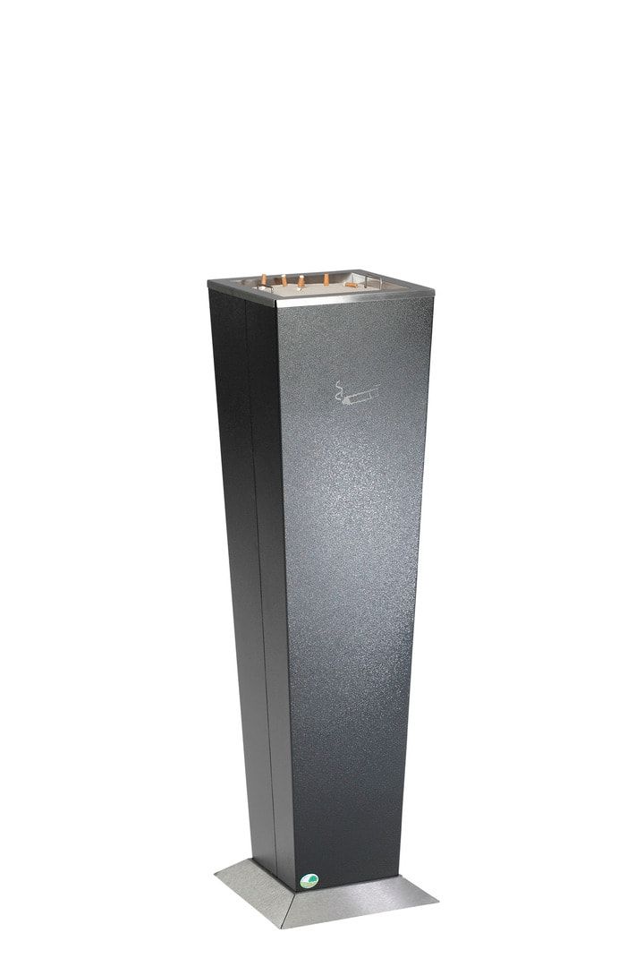 Dekorativer Standaschenbecher, Standascher inkl. Aschereinsatz, 1.100 x 310 x 310 mm (HxBxT), Turmascher, Aschenbecher, Antik-silber