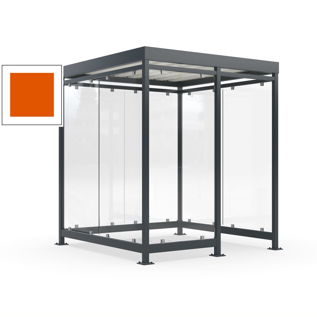 Raucherunterstand, Bushaltestelle, 7 Wände, 6-7 Personen, 2.510 x 2.165 x 2.165 mm (HxBxT), Farbe Achatgrau