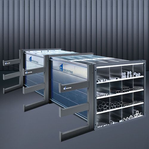 Eichinger Wabenregal für Langgut, Fronteinschub, 16 Waben, 4 x 4, 2-fach stapelbar, 1.000 x 1.000 x 3.010 mm (HxBxT), Fachhöhe 215 mm, Farbe anthrazit