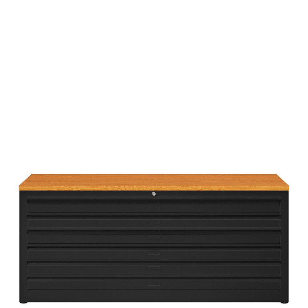 Zeichenschrank, Planschrank, Architektenschrank, Flachablageschrank, bis DIN A0, 6 Schubladen, 605 x 1.405 x 955 mm (HxBxT), Farbe: lichtgrau