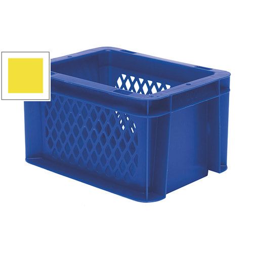 Eurobox - Eurokasten - Volumen 2 l - Boden geschlossen, Wände durchbrochen - 120 x 100 x 200 mm (HxBxT) - VE 16 Stk. - blau