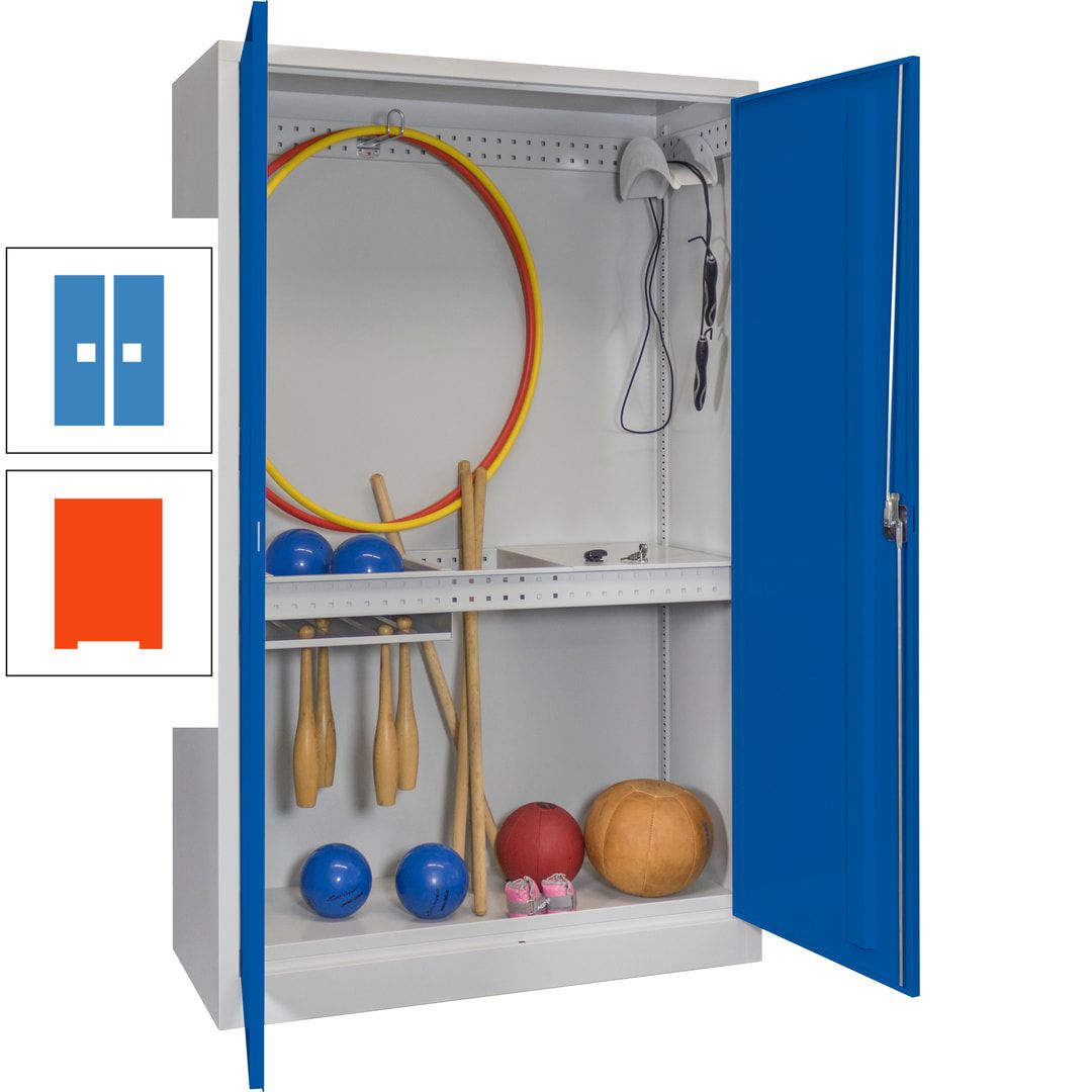 Sportschrank - Vollblechtüren - Variante 3 - 1.950x1.200x500 mm (HxBxT) - anthrazitgrau
