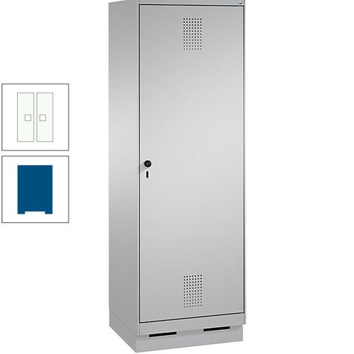 Doppel-Spind, Garderobenschrank, 1 Tür für 2 Abteile a 300 mm, Korpus anthrazitgrau, Türen anthrazitgrau, 1.800 x 600 x 500 mm (HxBxT)