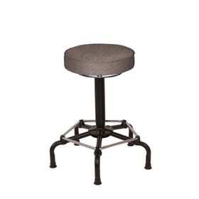 Arbeitshocker mit Fußstütze - Polster anthrazit - Sitzhöhe 650 - 840 mm - mit Gleitern