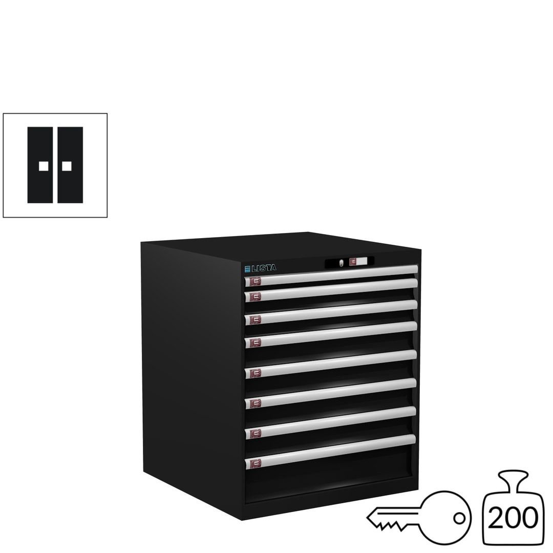 Lista Schubladenschrank - 14.408.010 - 850x717x725 mm (HxBxT) - 8 Schubladen - 75 kg - Key Lock - lichtblau (RAL 5012)