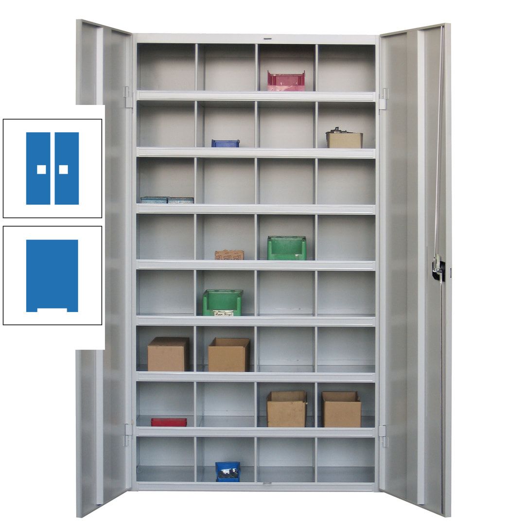Fächerschrank - Sortierstation - Büroschrank - 32 Fächer - 1.800 x 1.000 x 530 mm (HxBxT) - Materialschrank - anthrazitgrau