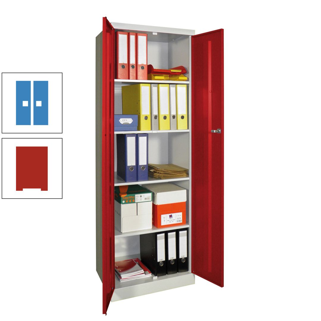 Aktenschrank - Sockel - 4 Böden - 1.800x600x500 mm (HxBxT) - Zylinderschloss - anthrazitgrau