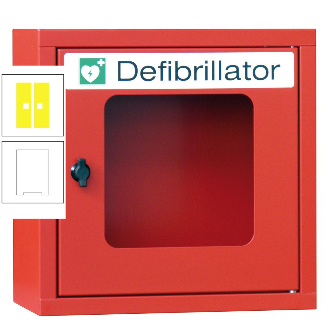 Defibrillatorenschrank - 400 x 400 x 200 mm (HxBxT) - Sichtfenster - anthrazitgrau