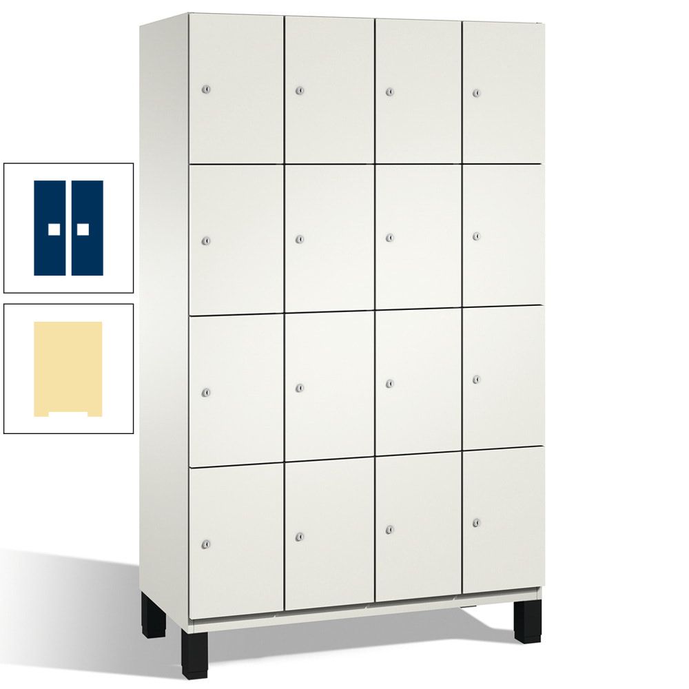 Fächerschrank, Stahlschrank, 16 Fächer, Türöffnungsbegrenzer, mit Füßen, Korpus lichtgrau, Tür anthrazitgrau, 1.980 x 1.200 x 525 mm (HxBxT)