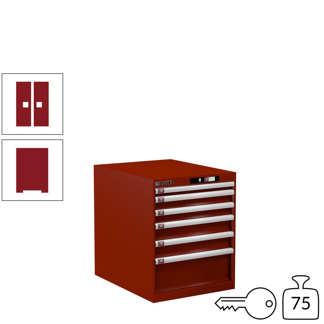 Lista Schubladenschrank - 14.352.010 - 700x564x725 mm (HxBxT) - 6 Schubladen - 75 kg - Key Lock - lichtblau (RAL 5012)