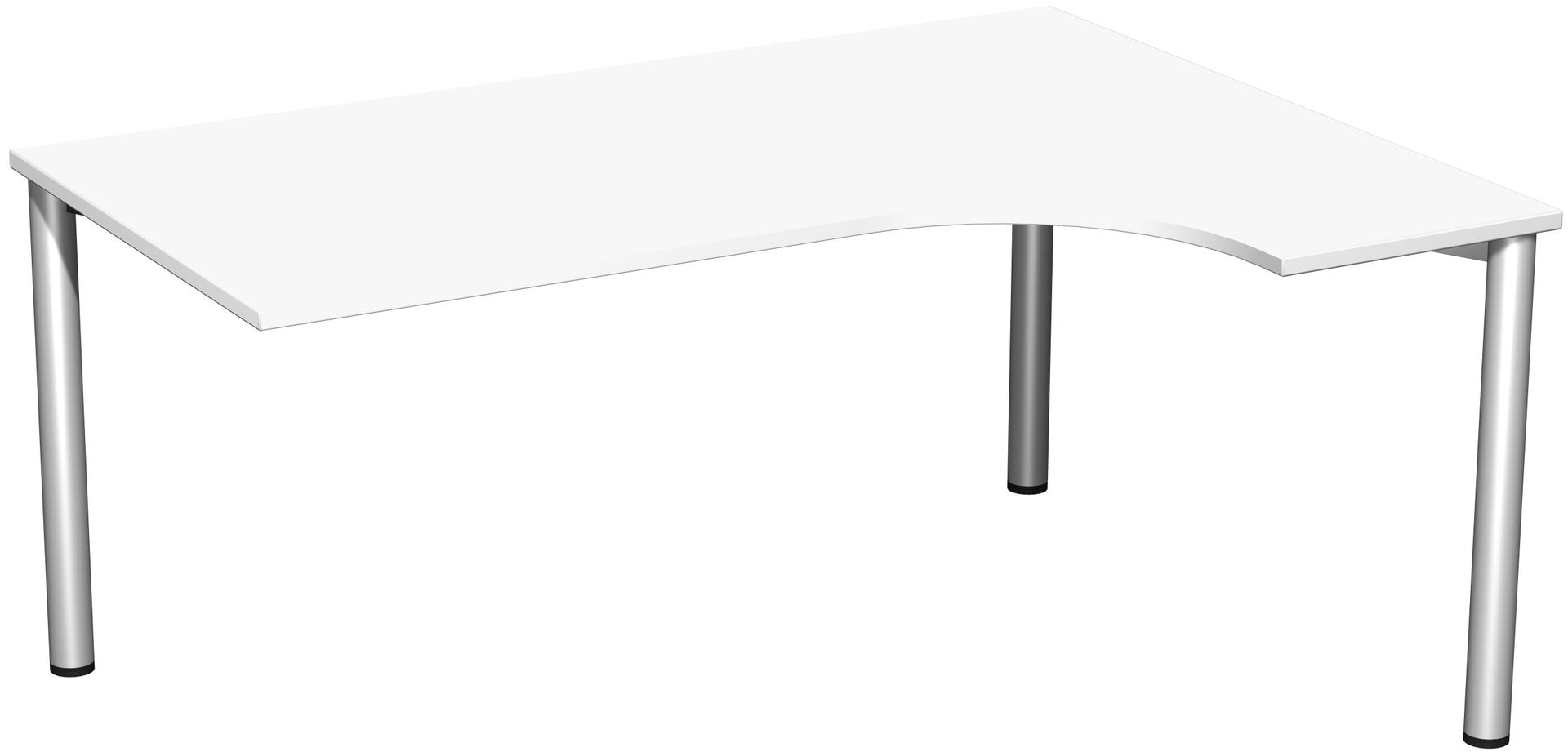 Eckschreibtisch - Ecke rechts - 4-Fuß Flex - 720 x 1.600 x 1.200 mm (HxBxT) - Gestell anthrazit - Ahorn