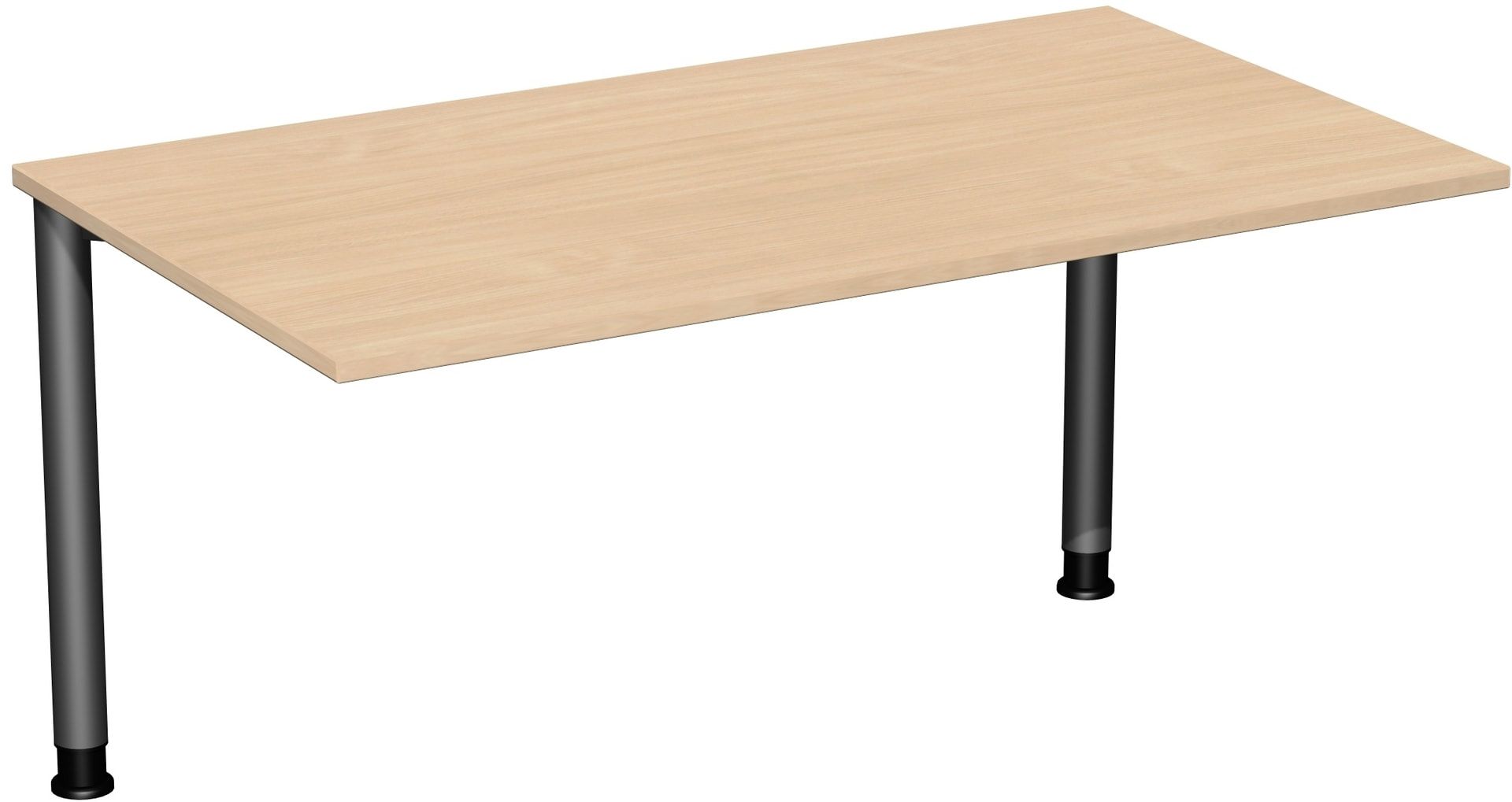 Schreibtisch - 4-Fuß Flex - Bürotisch - Höhe 680-800 mm - 1.000 x 800 mm (BxT) - Gestell anthrazit - Ahorn