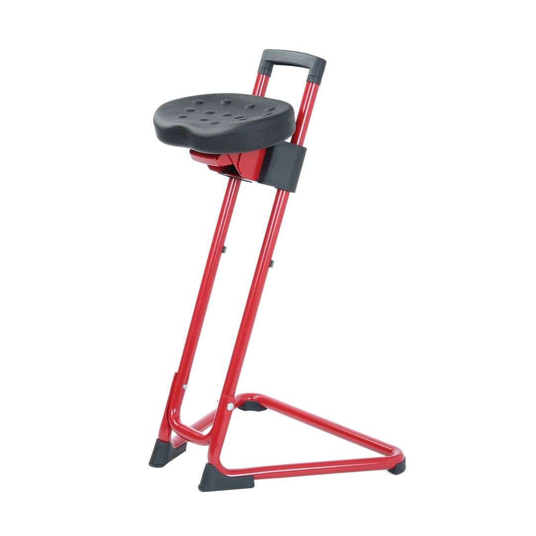 Ergonomische Stehhilfe - höhenverstellbar 60 bis 85 cm - Sitz Kunstleder, atollblau - Gestell schwarz