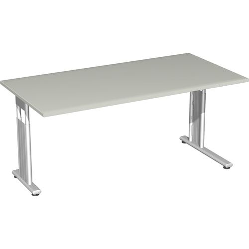 Schreibtisch - C-Fuß Flex - Bürotisch - höhenverstellbar - 820 x 1.200 x 800 mm (HxBxT) - Dekor Ahorn - Gestell silber