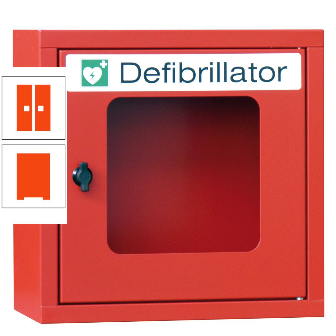 Defibrillatorenschrank - 400 x 400 x 200 mm (HxBxT) - Sichtfenster - anthrazitgrau