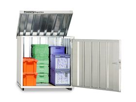 Magazinbox - Kleinteilelager - Lagerbox - 1.470 x 1.420 x 1.490 mm - Klappdach und Einflügeltür - mit oder ohne Boden