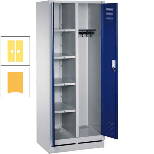 Mehrzweckschrank, Doppeltüren, Füße, 2 Abteile a 300 mm, Korpus anthrazitgrau, Tür anthrazitgrau, 1.800 x 600 x 500 mm (HxBxT)